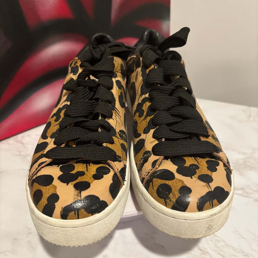 Coach High Line Wild Beast Leopard Print Pebble Leather Low Top Sneakers Sz 8.5 - Picture 6 of 14
